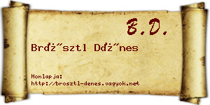 Brösztl Dénes névjegykártya