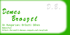 denes brosztl business card