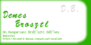 denes brosztl business card